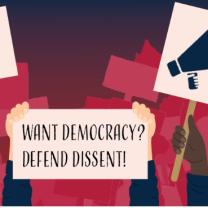 Want Democracy? Defend Dissent sign