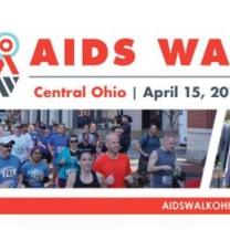 People jogging and words AIDS walk