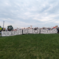 Banner saying Abolish ICE 