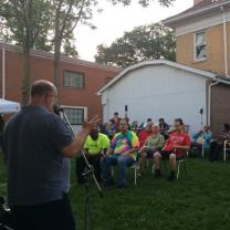 People in the backyard