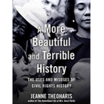 Book cover with black and white pictures of black men and women with words A More Beautiful and Terrible History