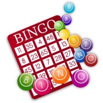Bingo card and disks