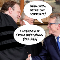 Comic with DeWine and son