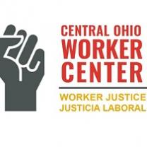 Drawing of a fist and words Central Ohio Worker Center