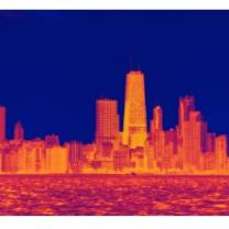 Red hot city skyline