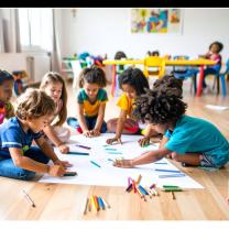 Kids at daycare center