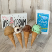 Four ice cream cones 