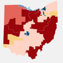 Gerrymandered Ohio map
