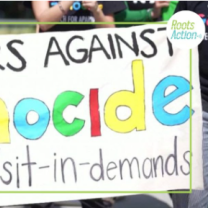 Banner about Googles against Genocide