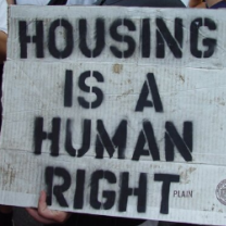 Sign saying Housing is a human right