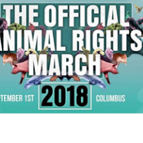 Words The Official Animal Rights March 2018 with animals in the background