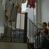 Stairway with two women on stairs