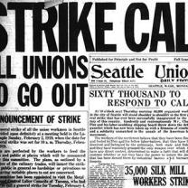 Newspapers with headlines about strikes