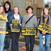 People protesting fracking