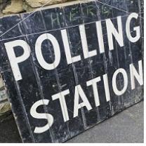 Polling station sign