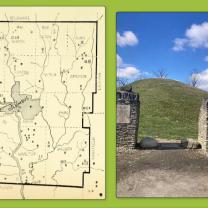 Map and photo of mound