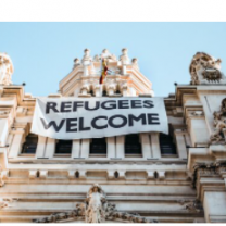 Refugees welcome sign