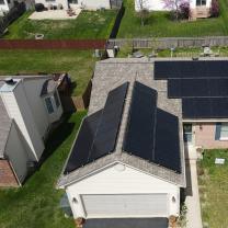 Roof with solar panels
