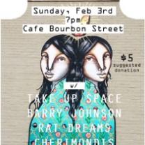 Drawing of two girls back to back and details about the event