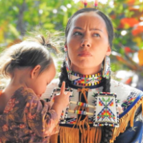 Native American woman and child
