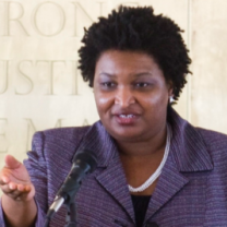 Black woman giving a speech