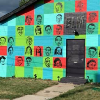 Building with colorful art on it