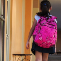 Child with backpack