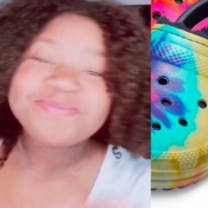 Ma'Khia Bryant and a photo of a rainbow croc show