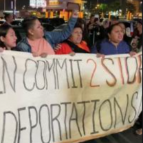 Banner about deportations