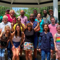People posing at the gazebo