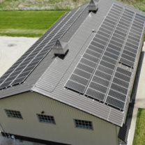 Solar panels on building