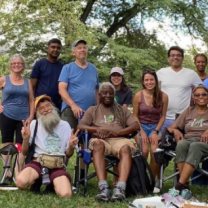 People posing outside