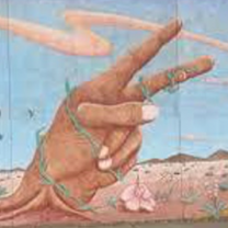 Hand giving peace sign