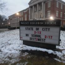State of the city sign in front of West High School
