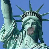Statue of liberty with gag