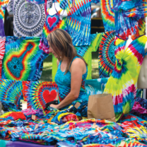 Tie dye clothes booth