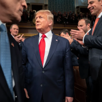 Trump and people clapping