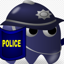 Pac man dressed like a policeman