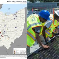 Map of Ohio solar farms and solar workers
