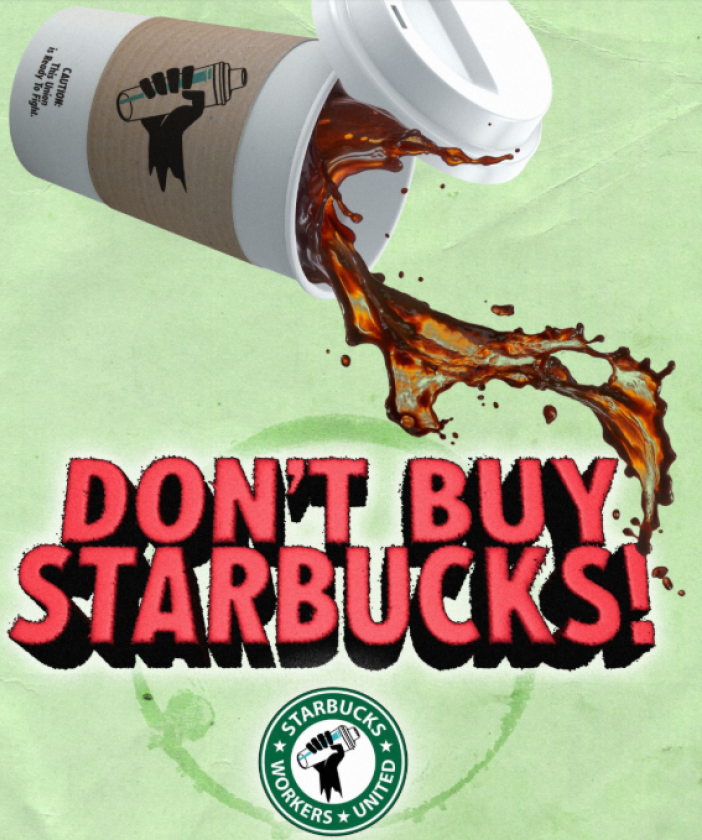 Don't Buy Starbucks and coffee spilling