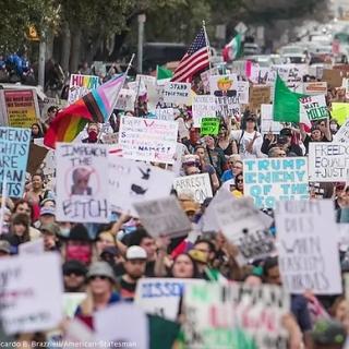 Huge protest march