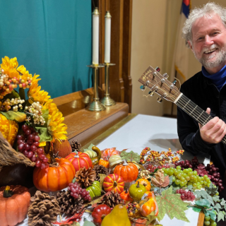 Bill Cohen and a Thanksgiving display