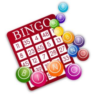 Bingo card and disks
