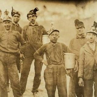 Very old photo of coal miners