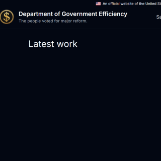 Blank page on DOGE website