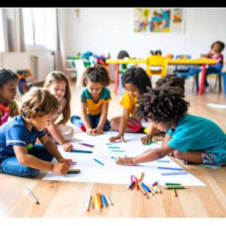 Kids at daycare center