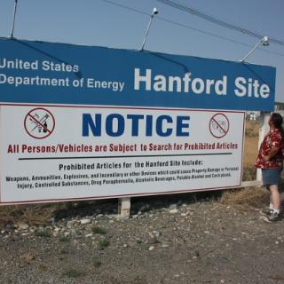 Sign about Hanford site