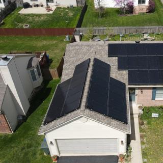 Roof with solar panels