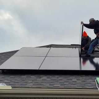 Solar panels on rooftop