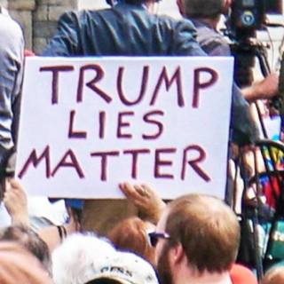 Sign saying Trump Lies Matter
